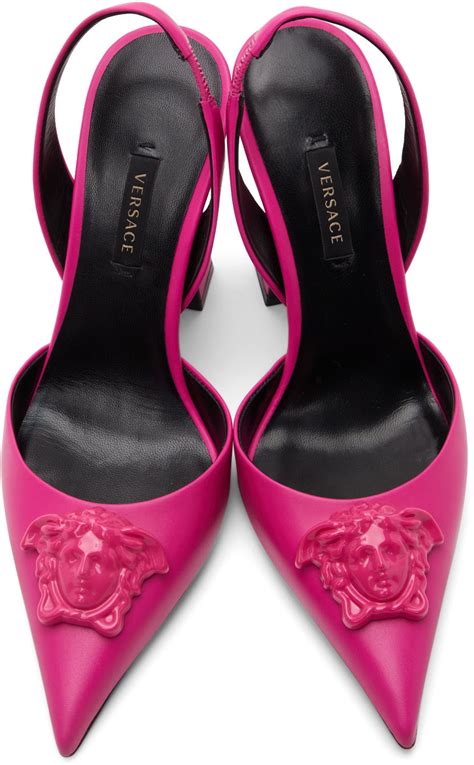 pink versace medusa heels|Versace Medusa detail round heels.